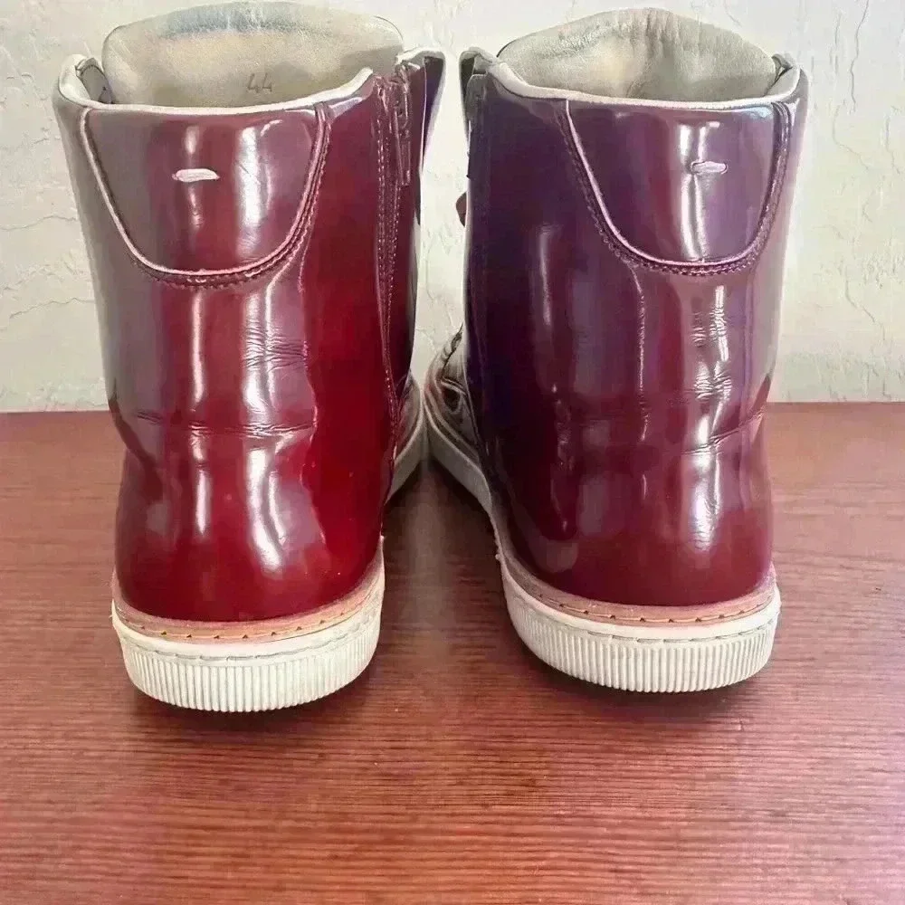 Maison Martin Margiela Men’s Red Leather High Top Shoes Size 44